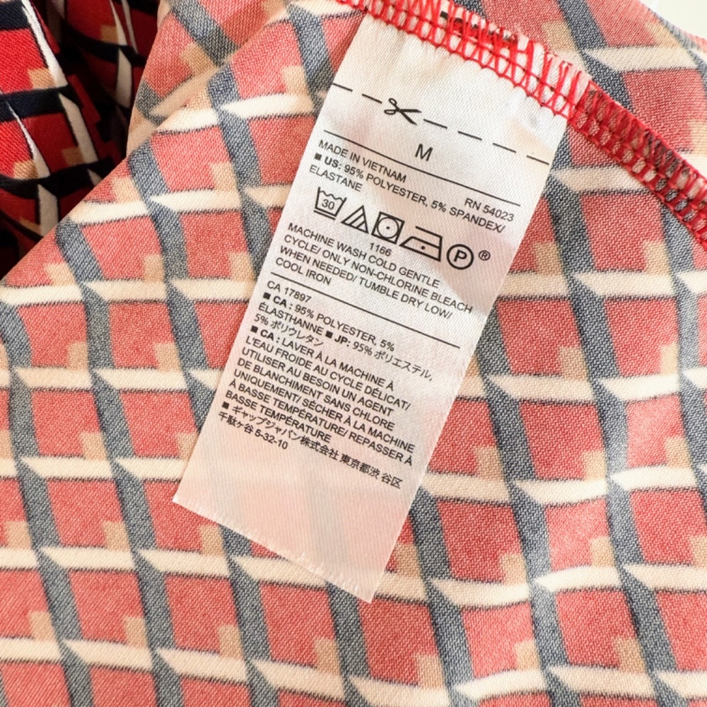 NWT Banana Republic Factory Sleeveless Work Dress - Red/Black Geometric - Size M - Picture 7 of 9